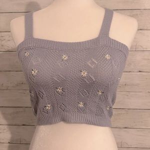 Tight Fitted Purple Tank Too With Daisies  On it